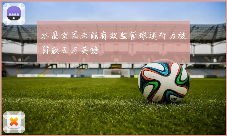 水晶宫因未能有效监管球迷行为被罚款五万英镑