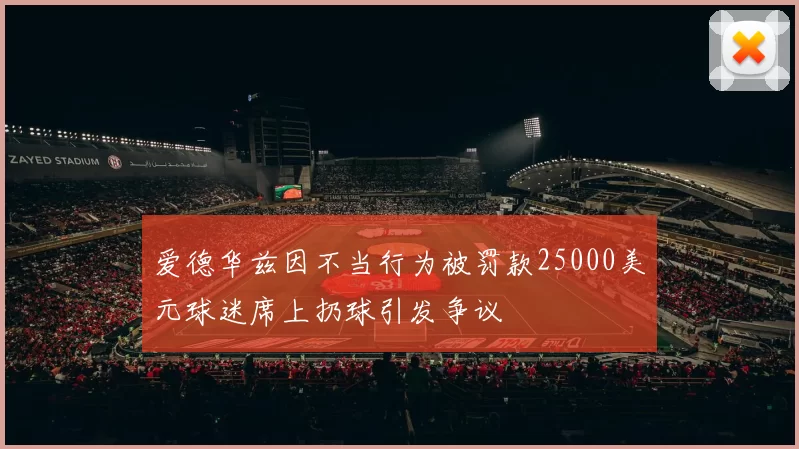 爱德华兹因不当行为被罚款25000美元球迷席上扔球引发争议